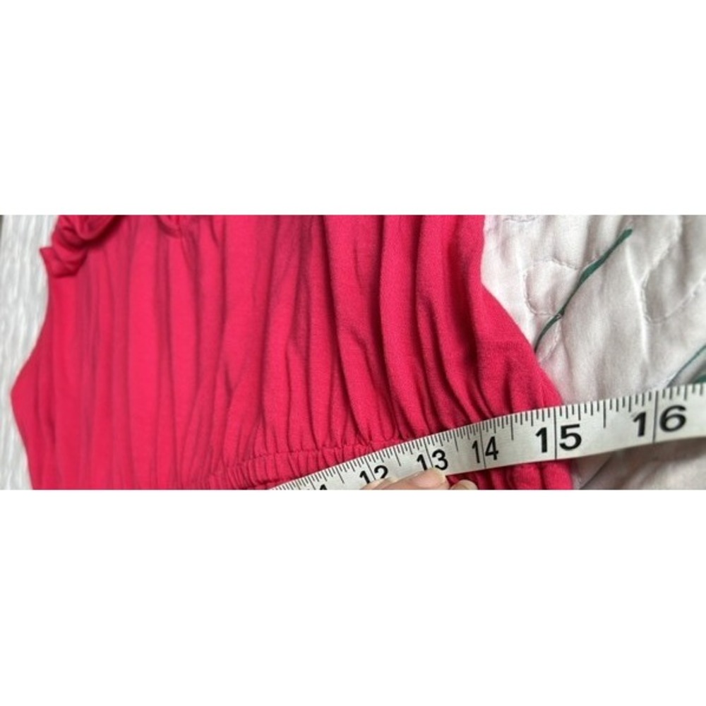 Lane‎ Bryant Pink Sleeveless V-Neck Maxi Dress Embroidered Shoulder Boho 14/16 - Picture 5 of 12